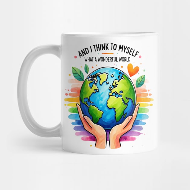 And I Think To Myself What A Wonderful World Earth Day by Creatifly Graphic Tees